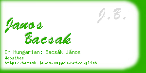 janos bacsak business card